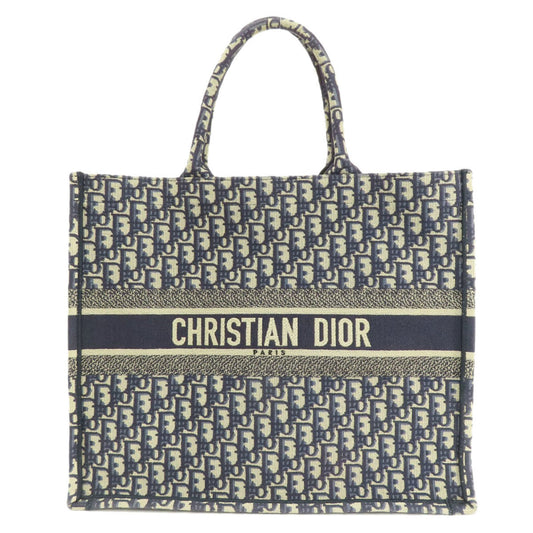 Christian Dior Navy Canvas Tote Bag  