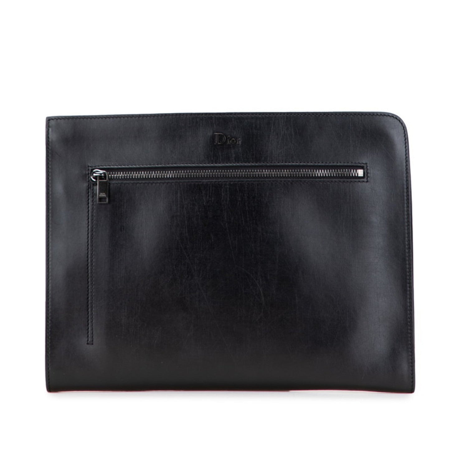 Christian Dior Black Leather Clutch Bag  