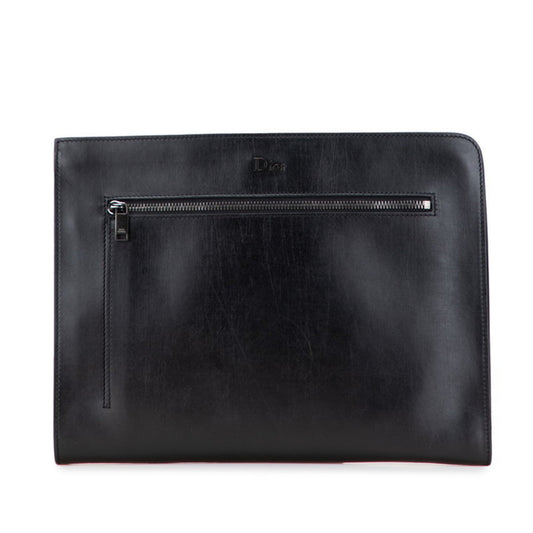 Christian Dior Black Leather Clutch Bag  