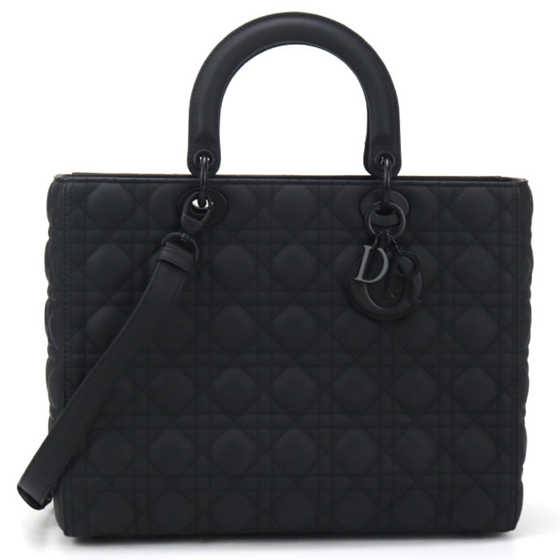 Christian Dior Black Leather Tote Bag  