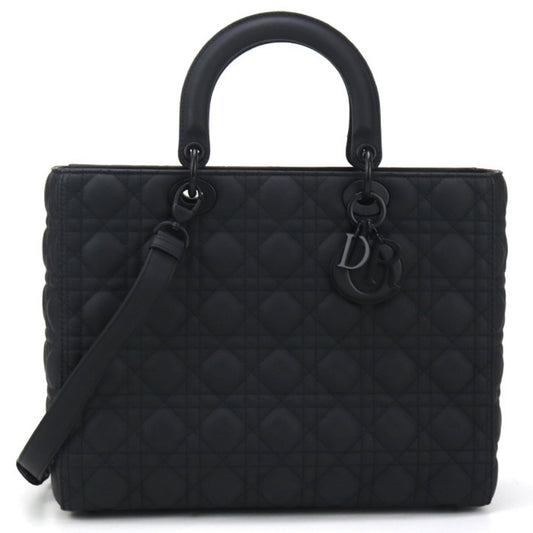 Christian Dior Black Leather Tote Bag  