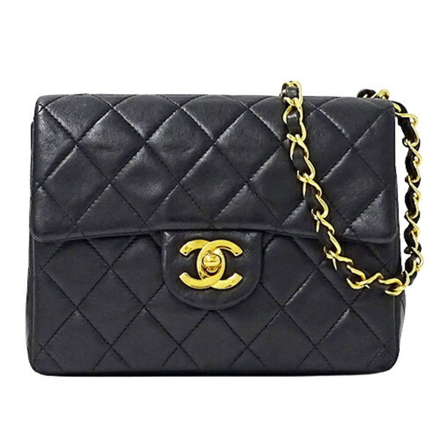 CHANEL bag matelasse lady s shoulder chain lambskin black