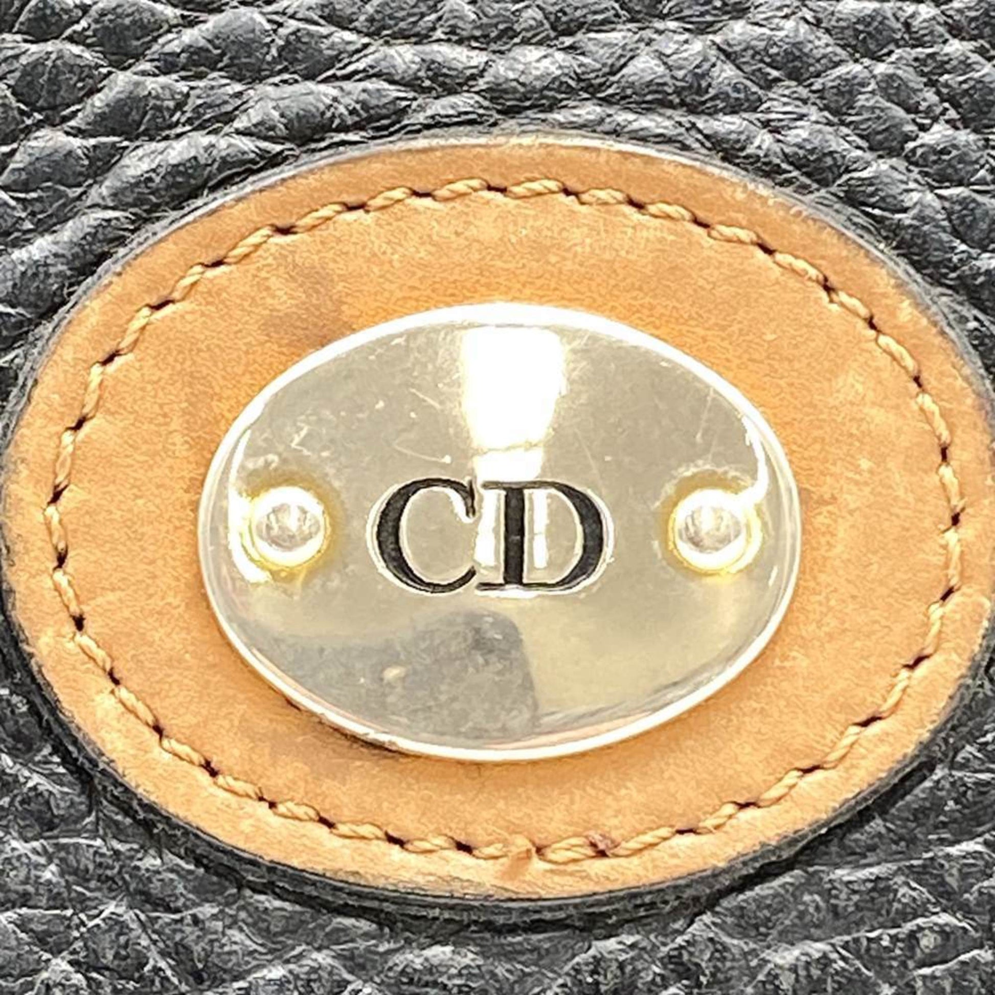 Christian Dior Black Leather Shoulder Bag  