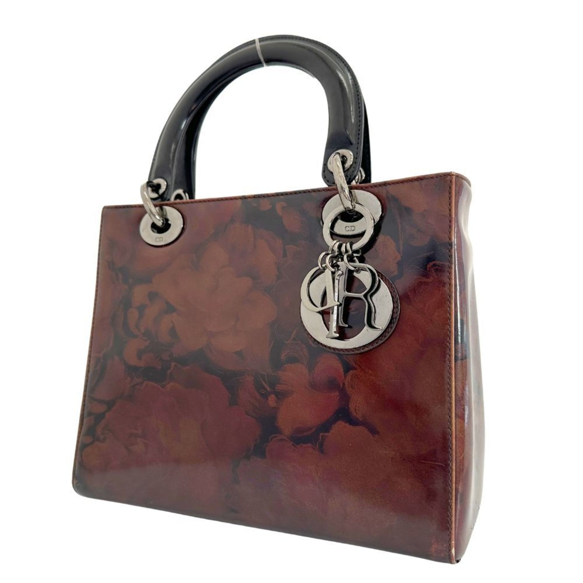 Christian Dior Lady Dior Patent Leather Handbag  