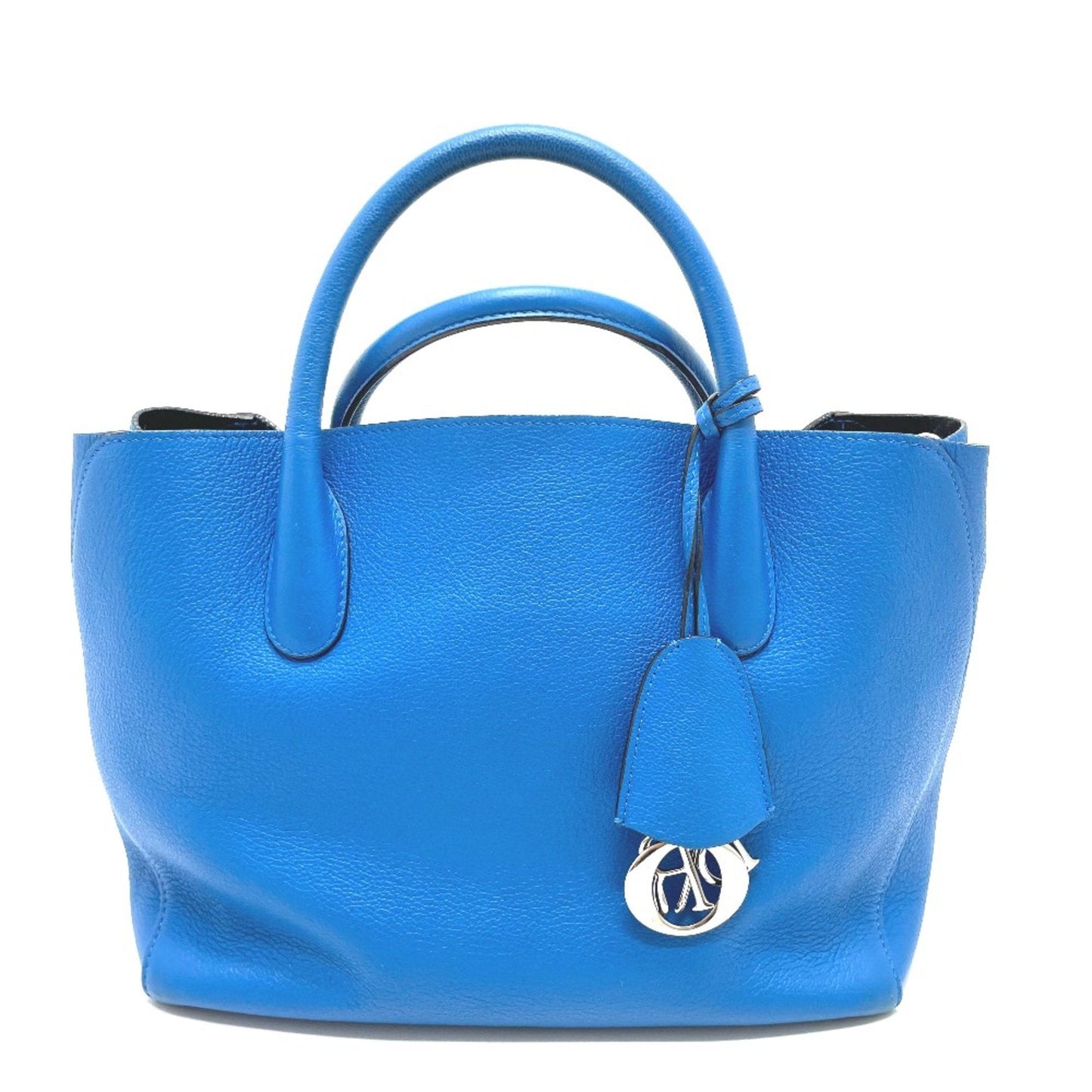Christian Dior Blue Leather Tote Bag  