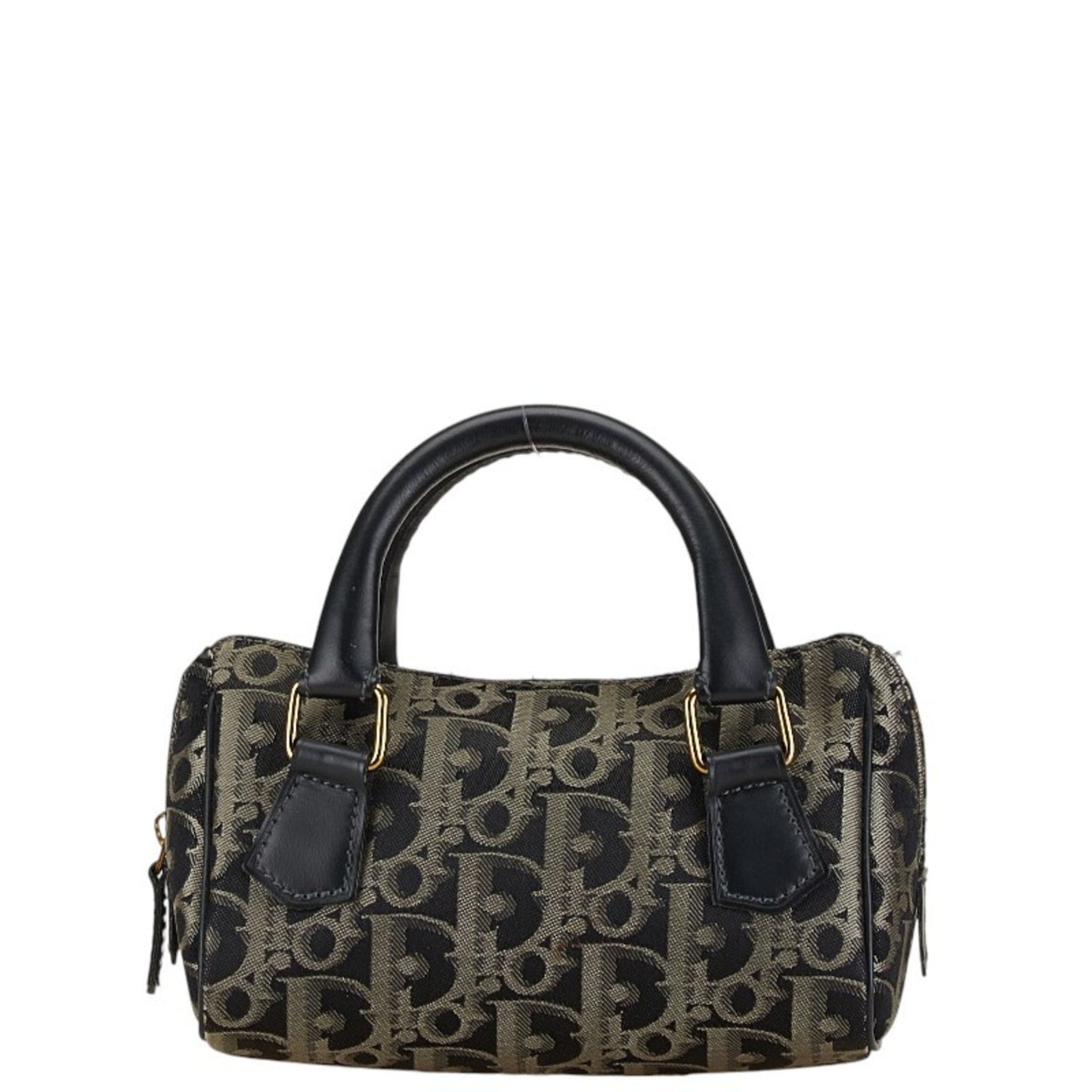 Christian Dior Navy Canvas Leather Handbag  