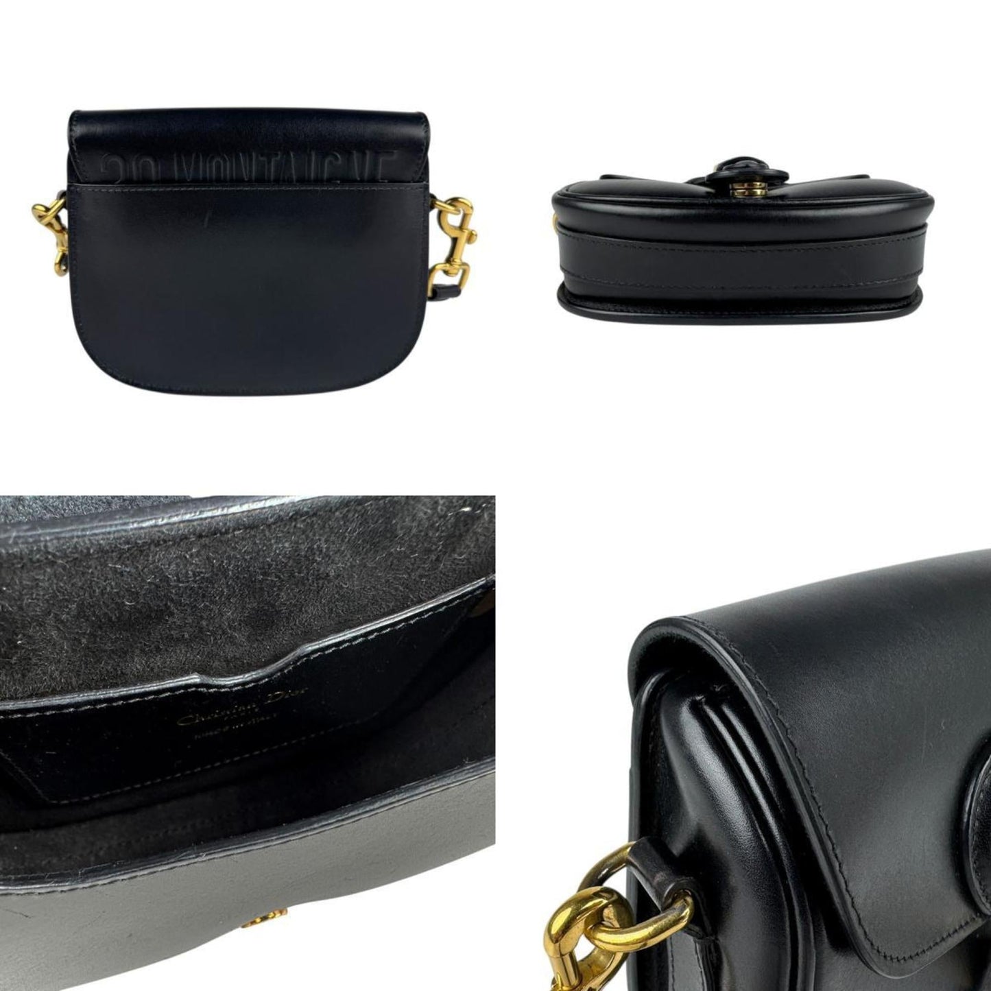 Christian Dior Black Leather Shoulder Bag  
