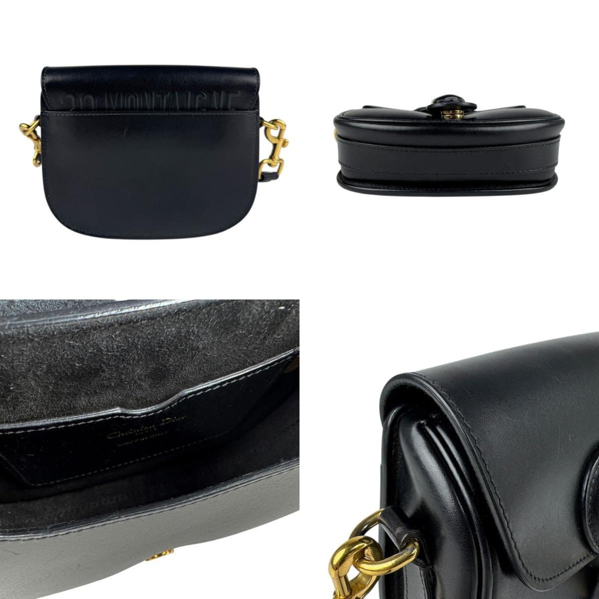 Christian Dior Black Leather Shoulder Bag  