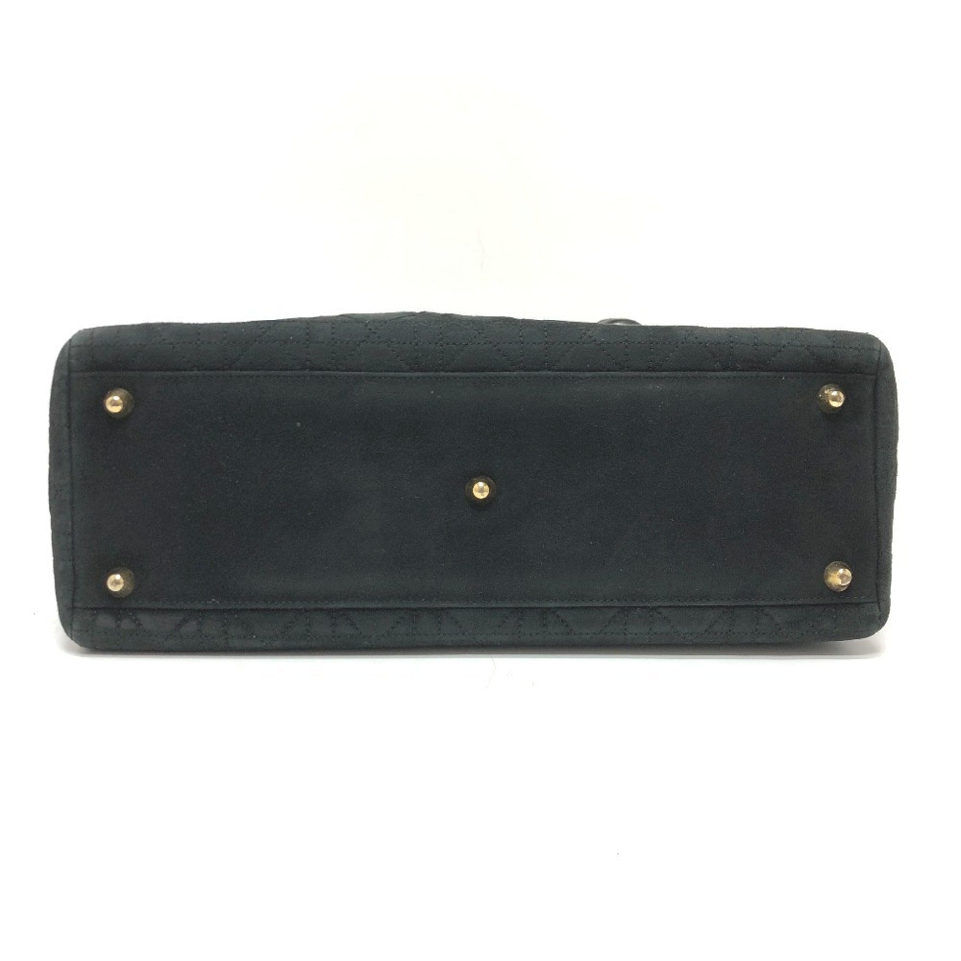 Christian Dior Black Leather Suede Handbag Shoulder Bag  