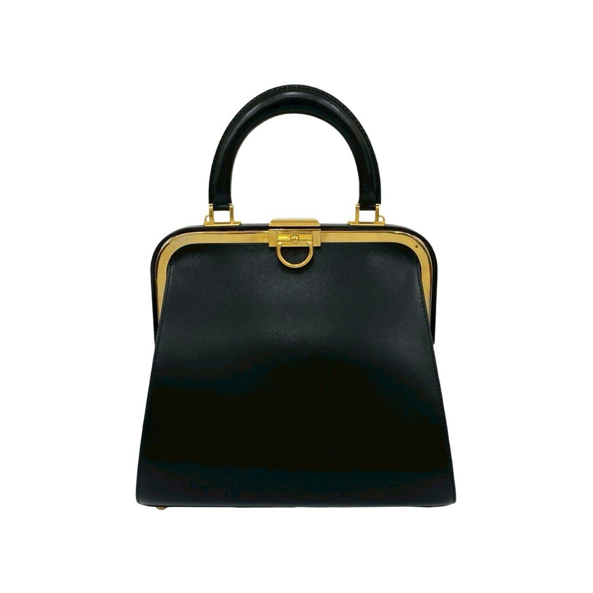 Christian Dior Black Leather Handbag Tote Bag  