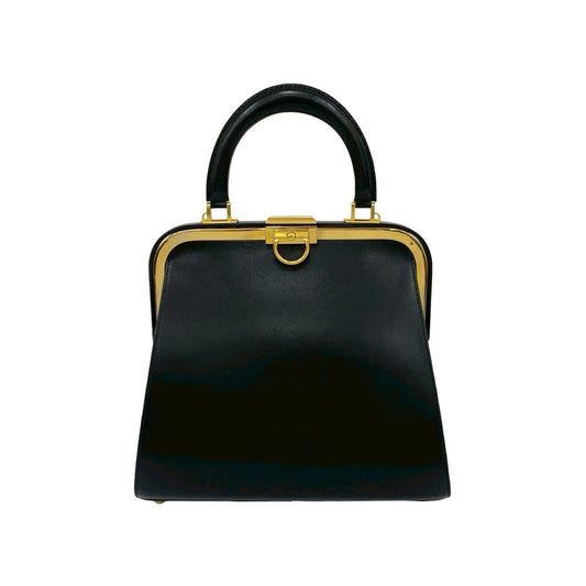 Christian Dior Black Leather Handbag Tote Bag  