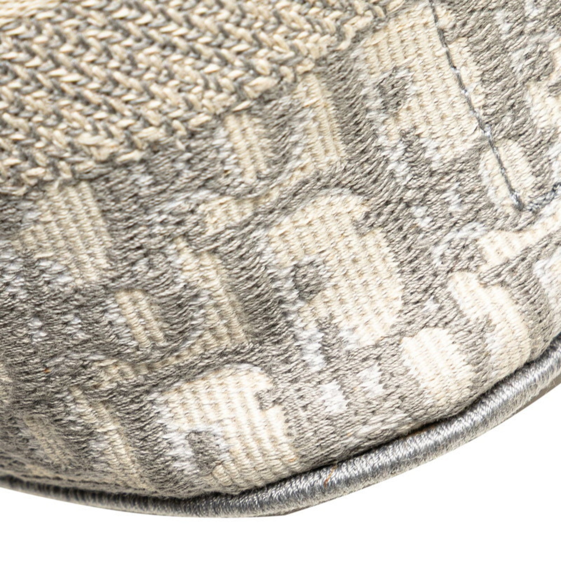 Christian Dior Gray White Canvas Handbag Vanity Bag  