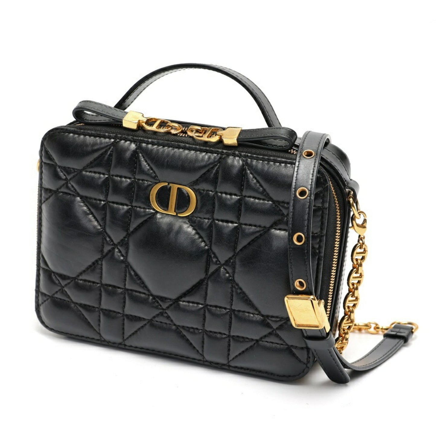 Christian Dior Black Quilting Leather Handbag  