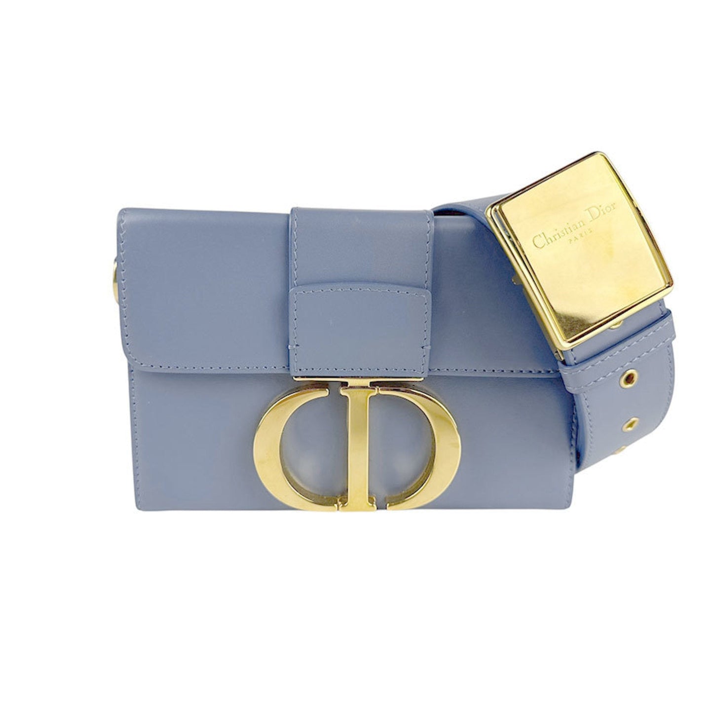 Christian Dior Blue Leather Shoulder Bag  