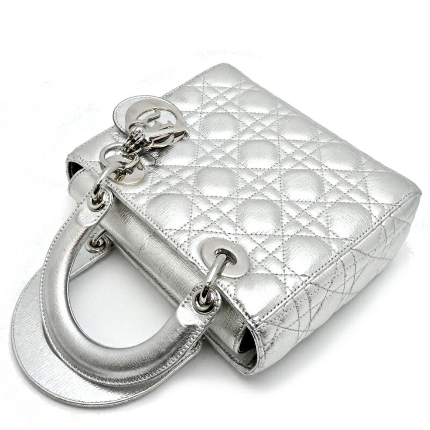 Christian Dior Silver Leather Handbag  