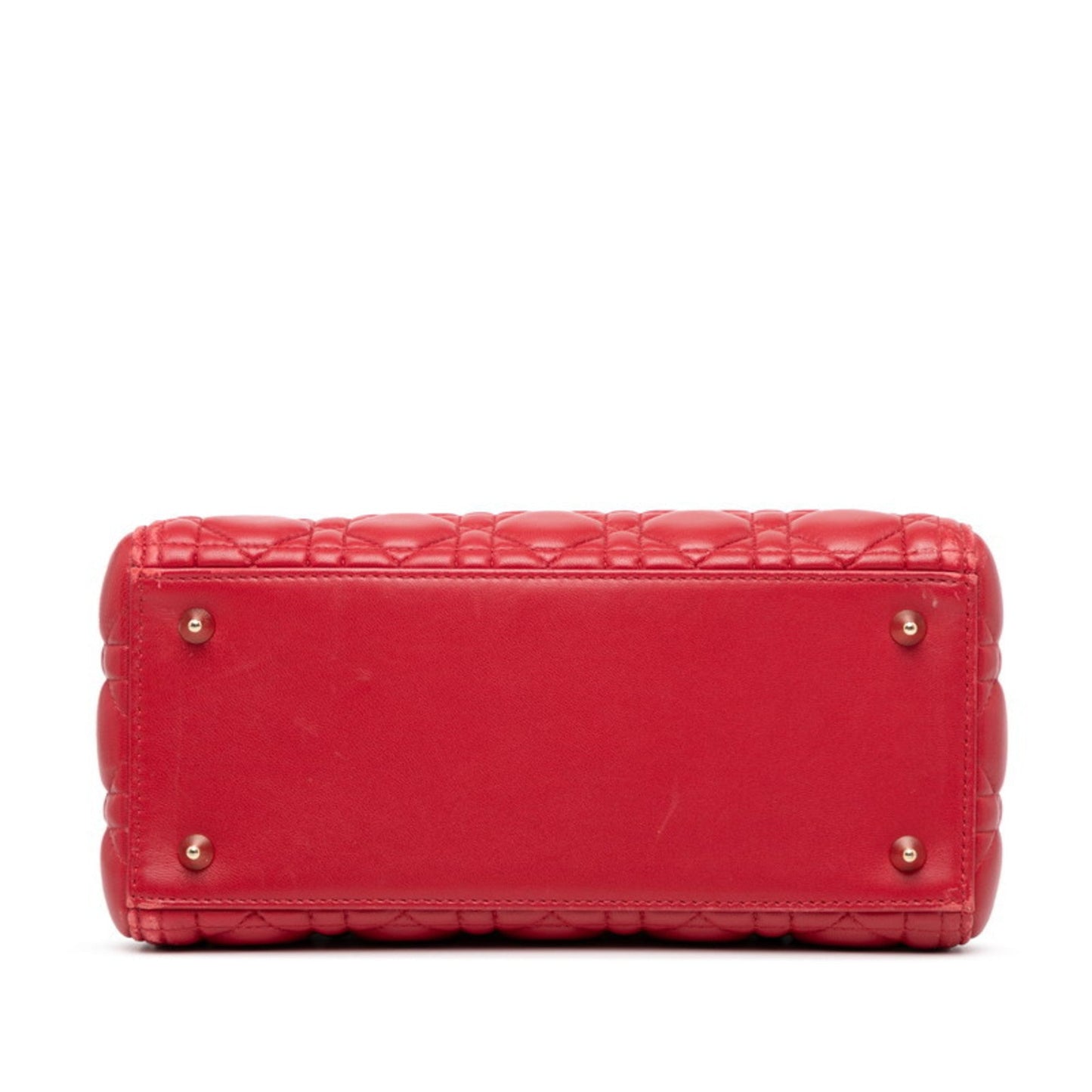 Christian Dior Lady Dior Red Color Leather Handbag  