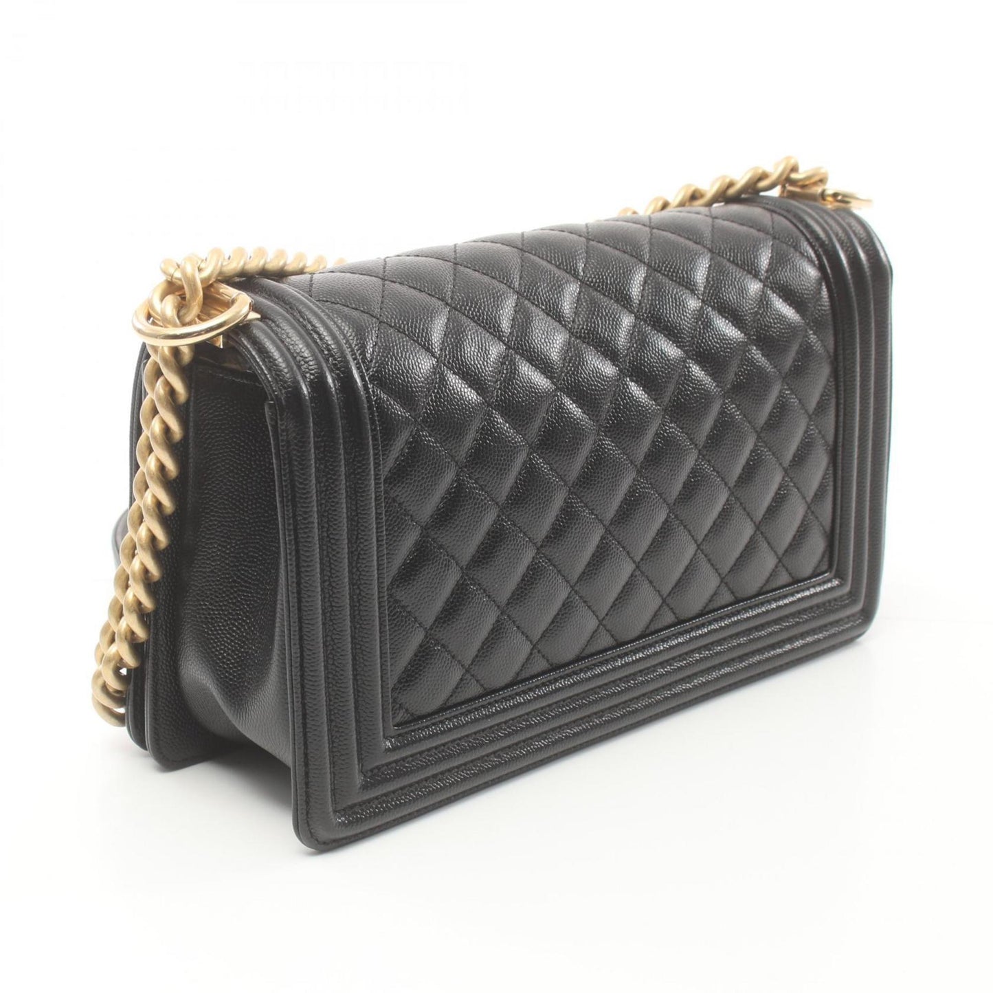 CHANEL Boy Chanel Shoulder Bag Caviar Skin Women s Black