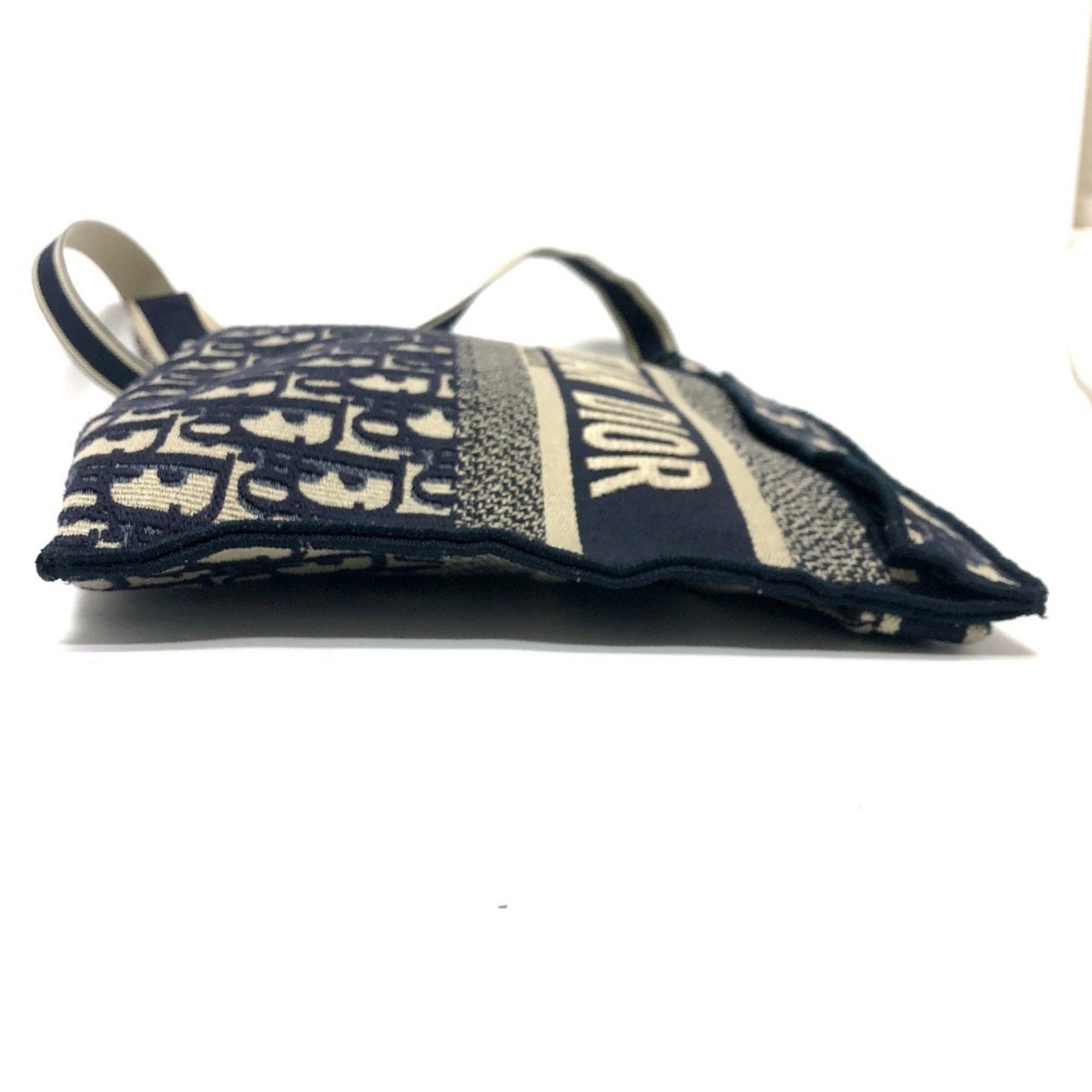 Christian Dior Navy Jacquard Shoulder Bag  
