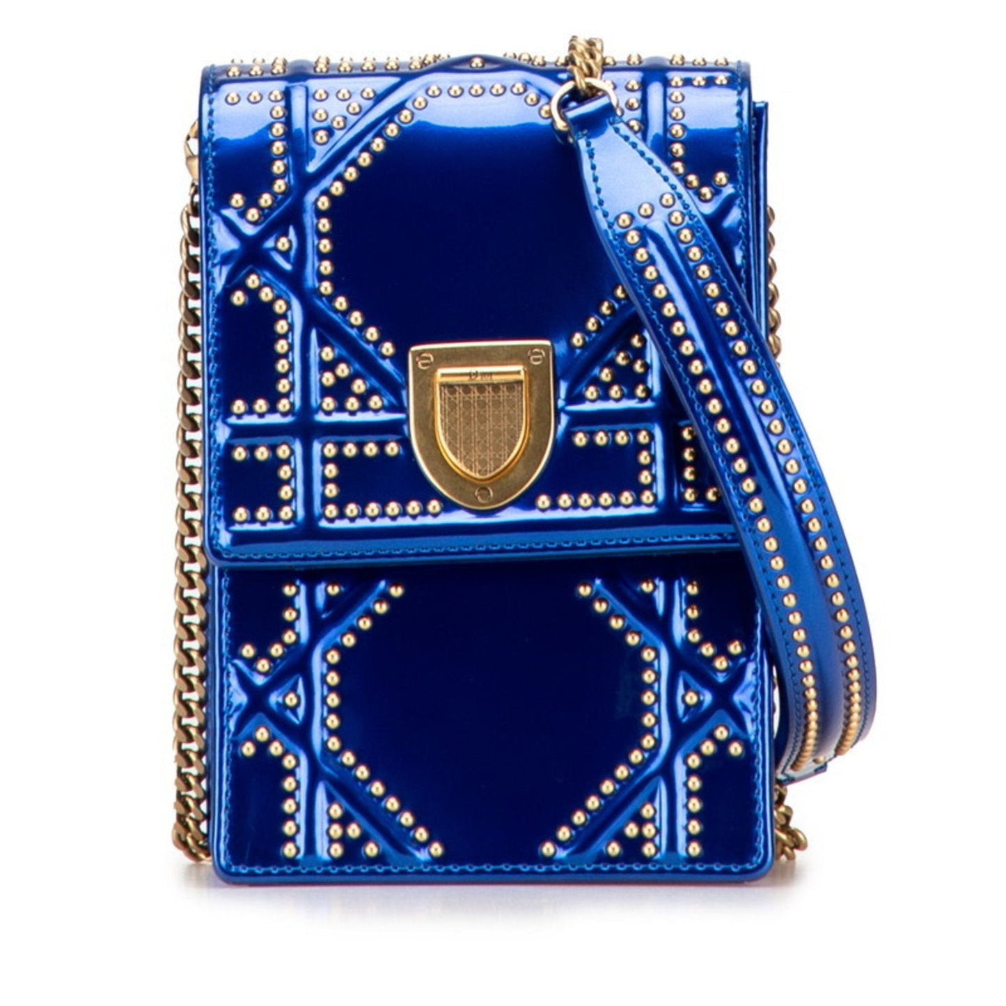 Christian Dior Blue Leather Shoulder Bag  