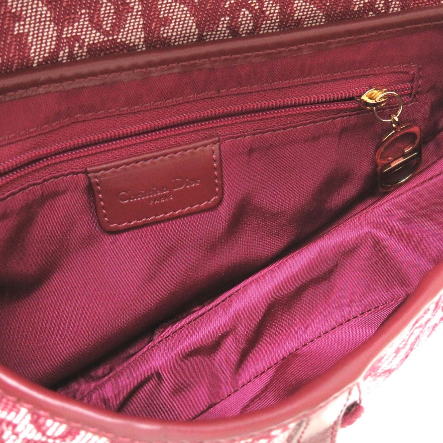 Christian Dior Trotter Bordeaux Trotter Leather Handbag Saddle Bag  