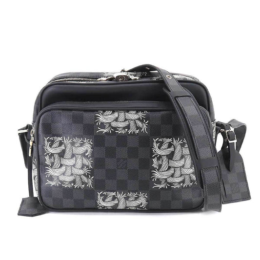 LOUIS VUITTON Damier Graphite Christopher Nemeth Nile PM Shoulder Bag N41572 Silver Hardware Nail