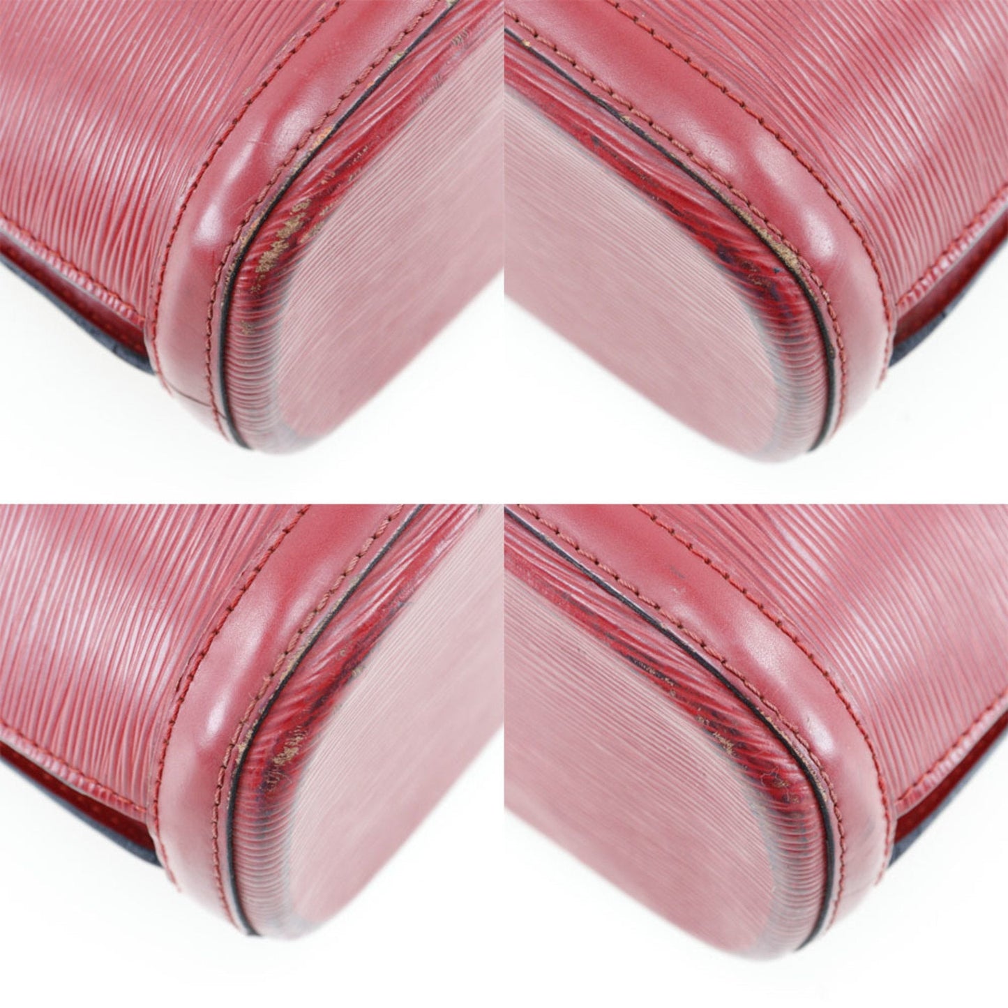 LOUIS VUITTON Lussac Tote Bag Epi Leather Red Women's