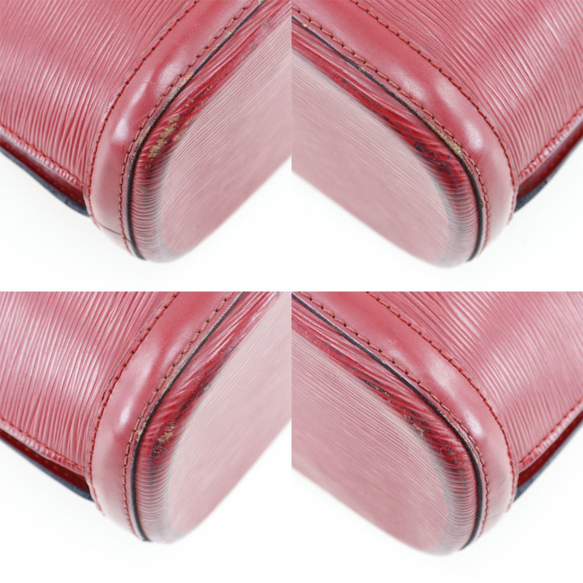 LOUIS VUITTON Lussac Tote Bag Epi Leather Red Women's