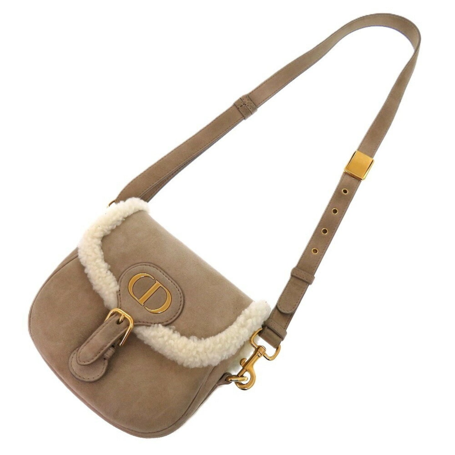 Christian Dior Beige Suede Leather Shoulder Bag  