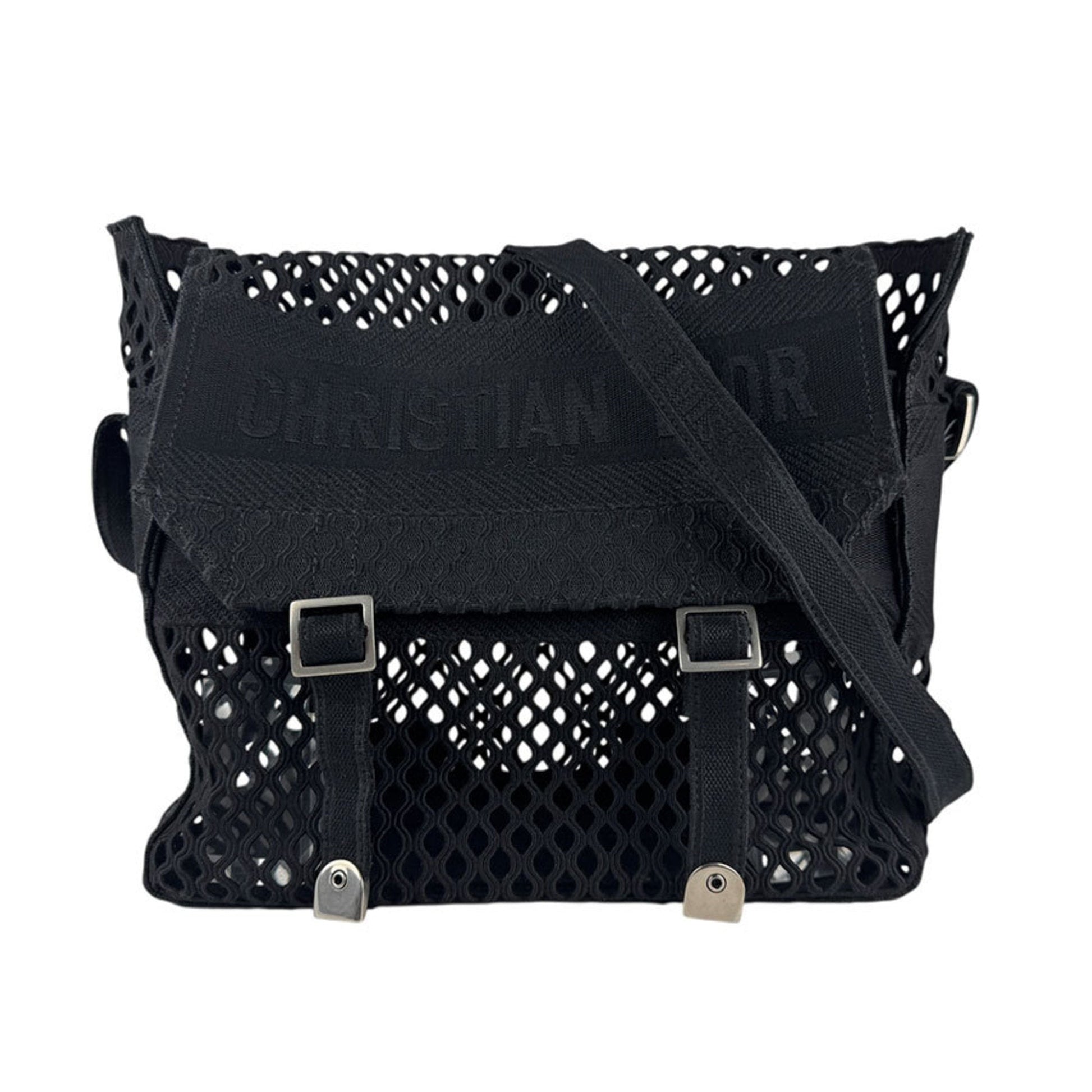 Christian Dior Black Canvas Shoulder Bag  