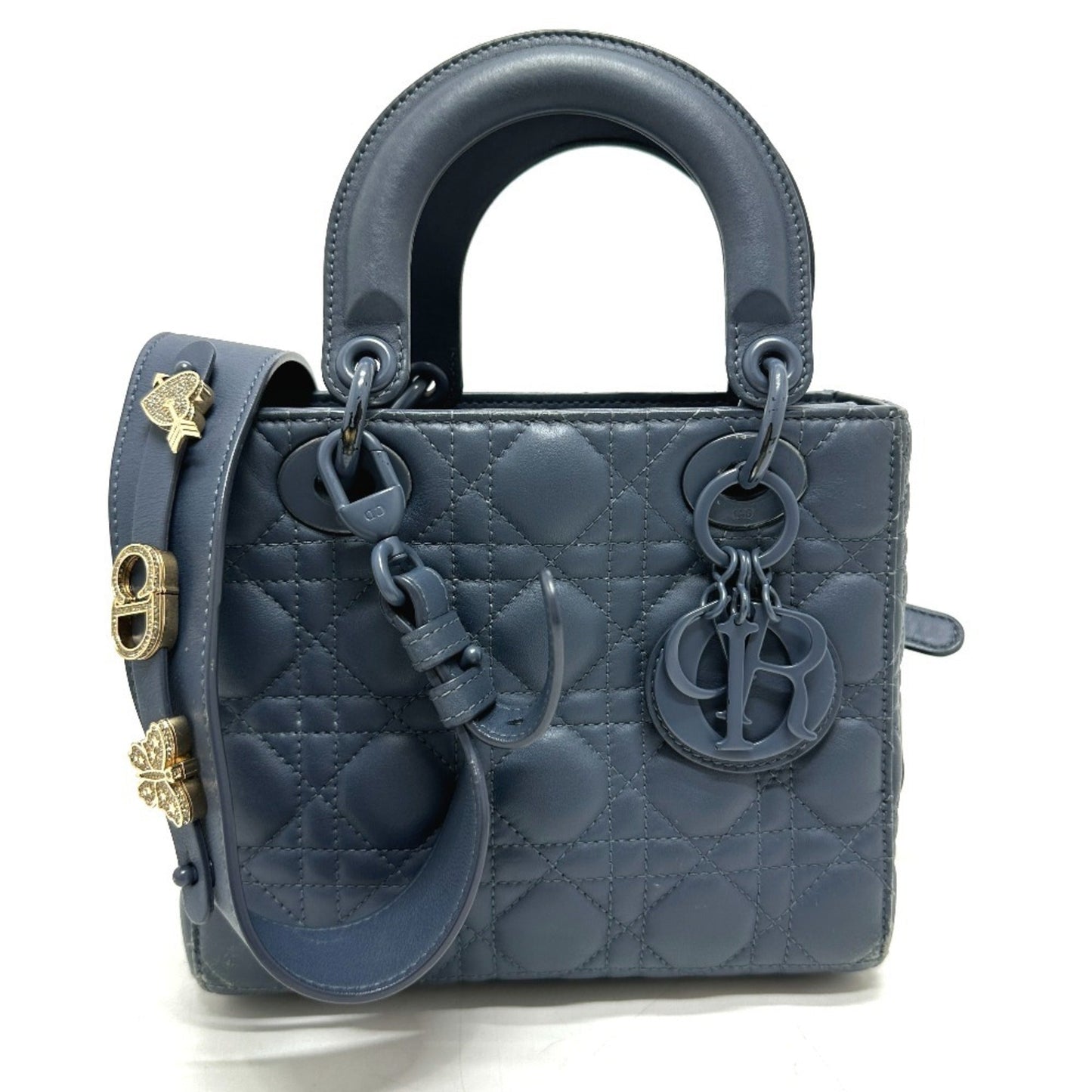 Christian Dior Blue Leather Handbag Shoulder Bag  