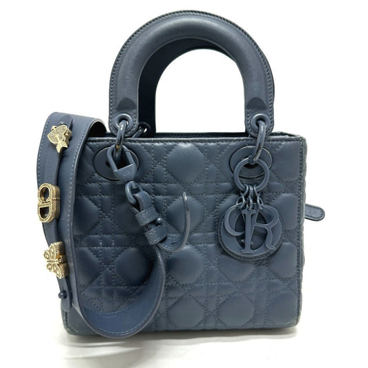 Christian Dior Blue Leather Handbag Shoulder Bag  