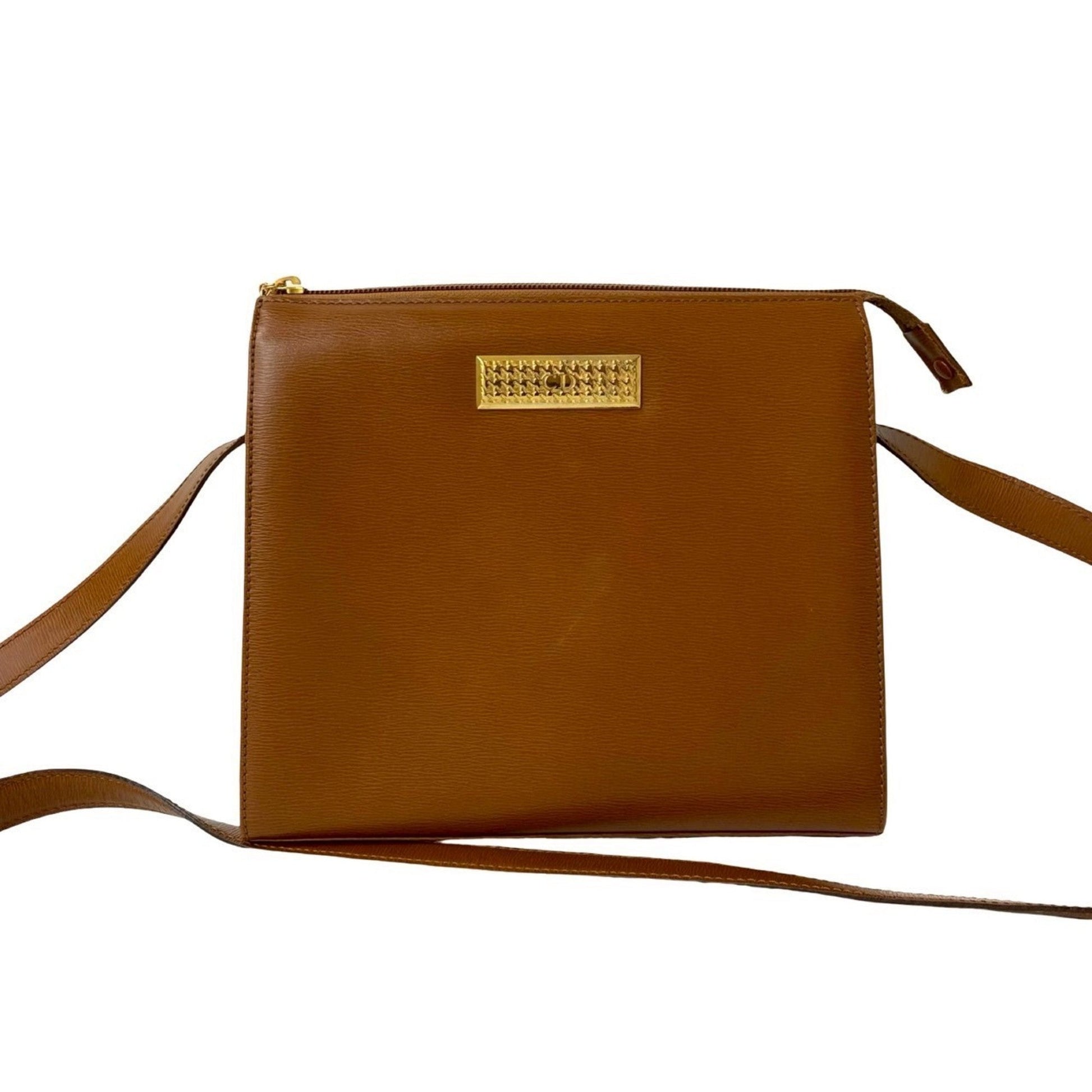 Christian Dior Brown Leather Pochette Shoulder Bag  