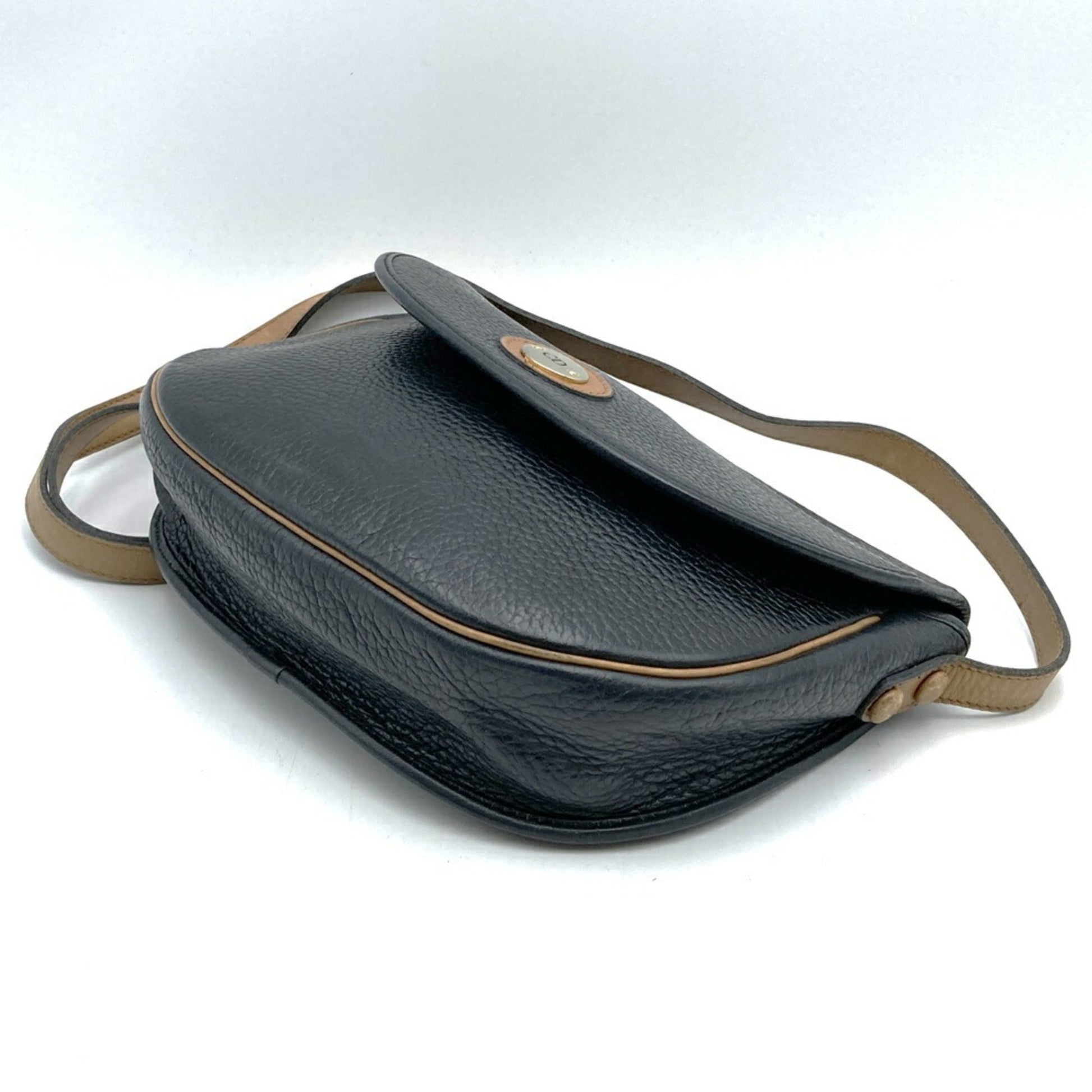 Christian Dior Black Leather Shoulder Bag  