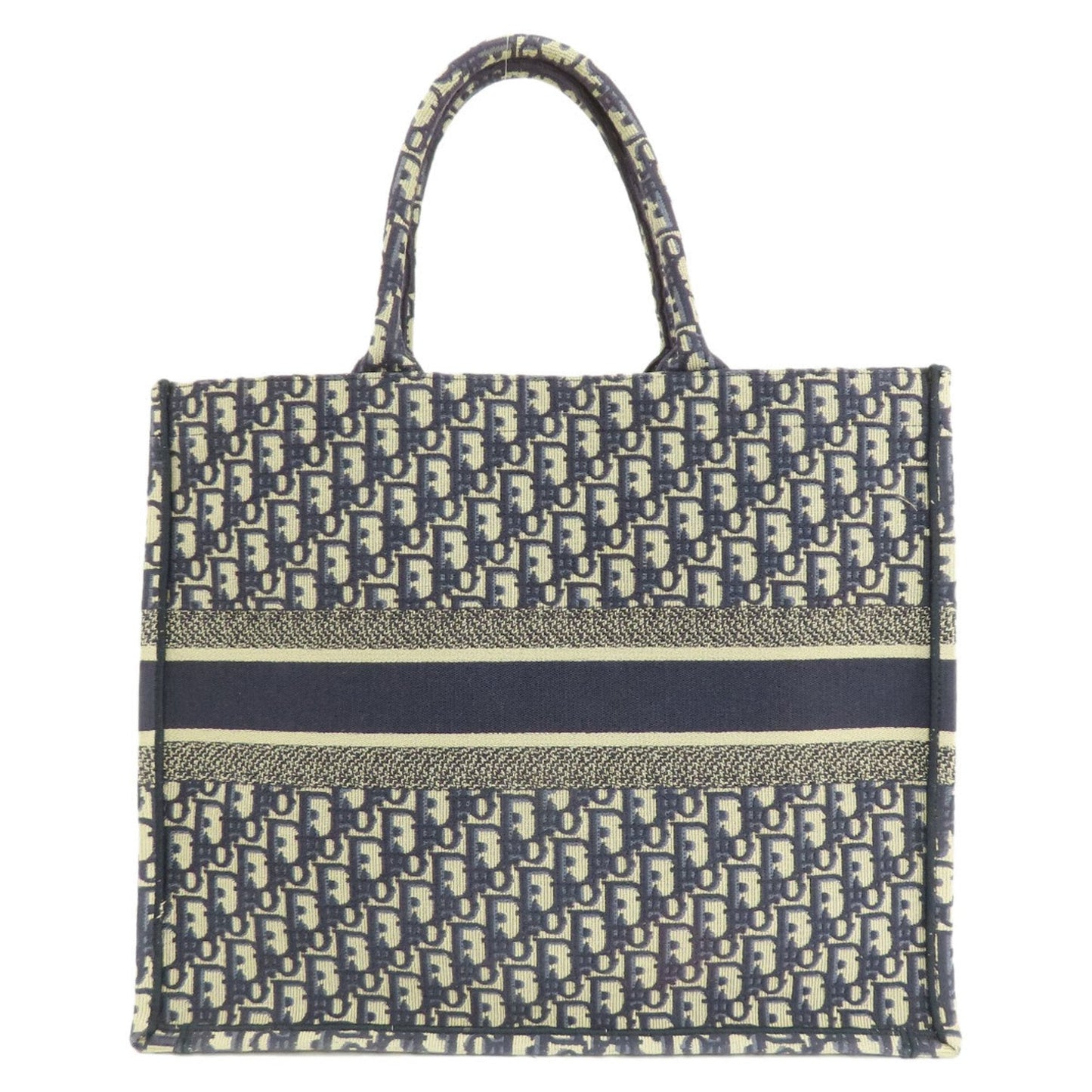 Christian Dior Navy Canvas Tote Bag  