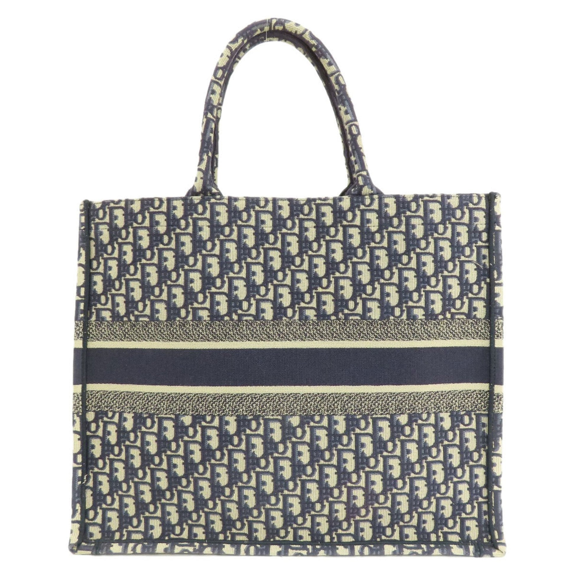 Christian Dior Navy Canvas Tote Bag  