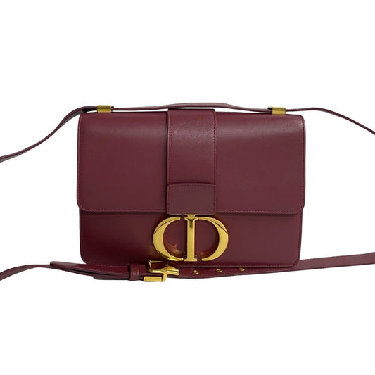 Christian Dior Pink Gold Purple Wine Leather Pochette Shoulder Bag  
