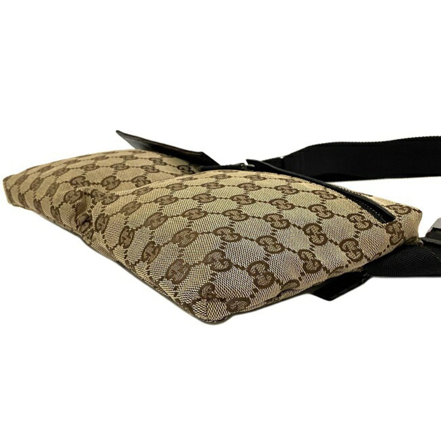 Gucci Brown Leather Canvas Clutch Style 2