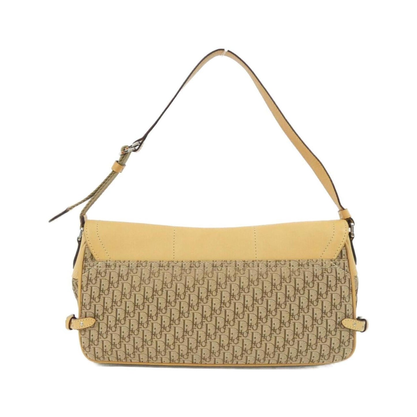 Christian Dior Beige Canvas Leather Shoulder Bag  