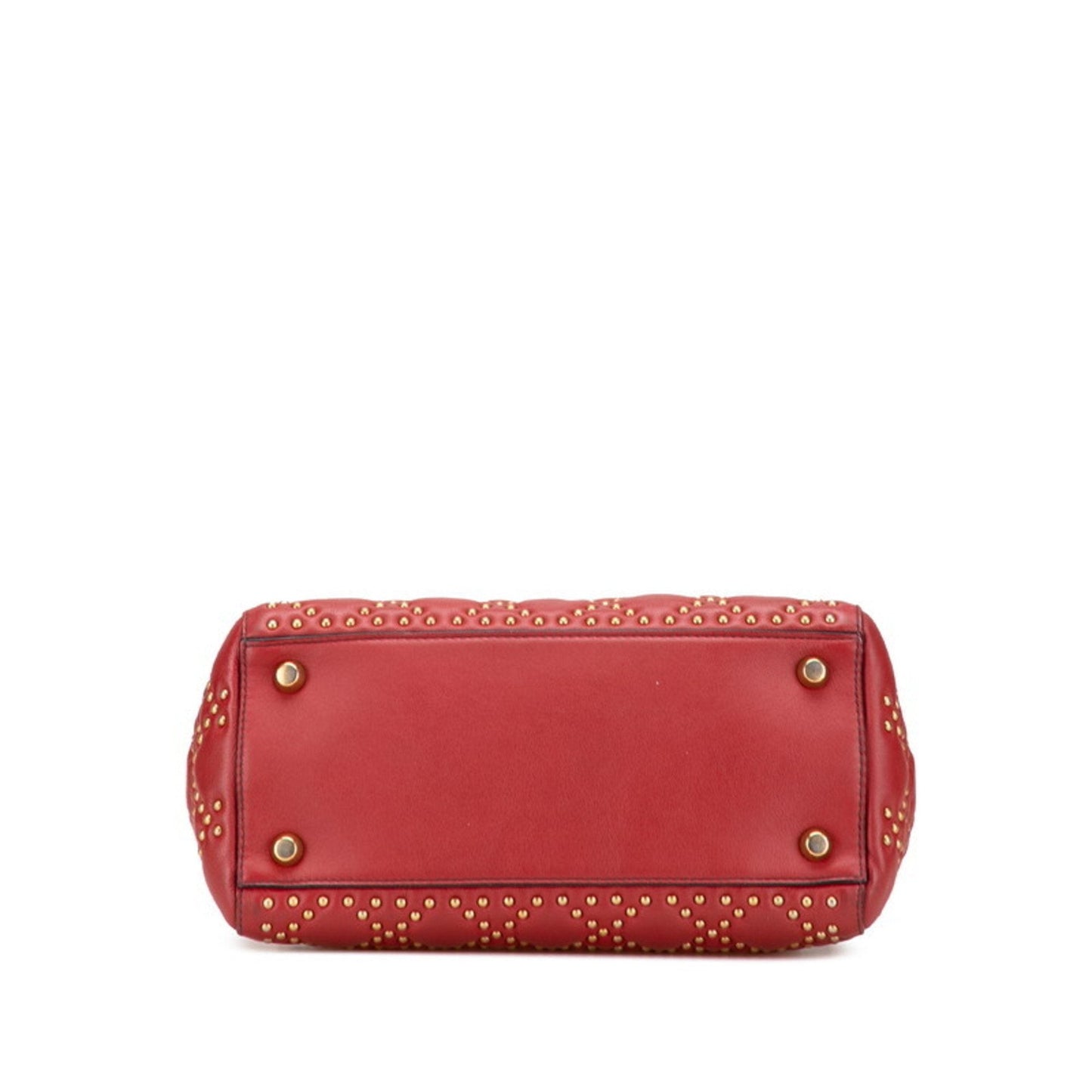Christian Dior Lady Dior Red Color Leather Handbag Shoulder Bag  