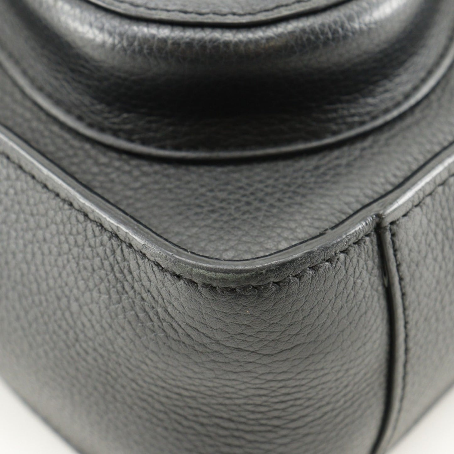 Christian Dior Black Leather Handbag Shoulder Bag Tote Bag  
