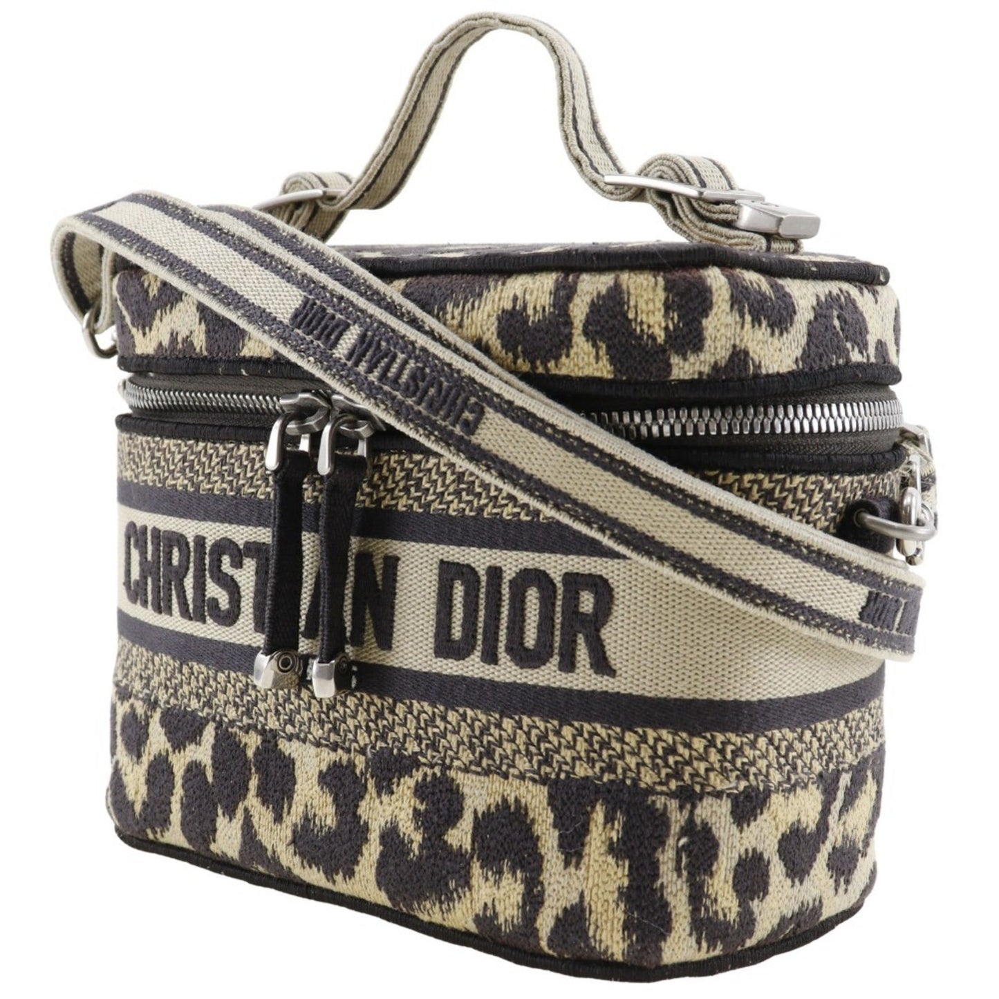 Christian Dior Beige Canvas Handbag Vanity Bag  