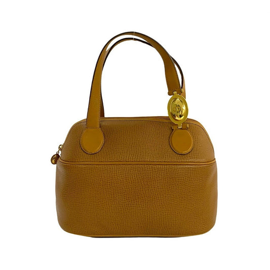 Christian Dior Brown Leather Boston Bag Handbag  