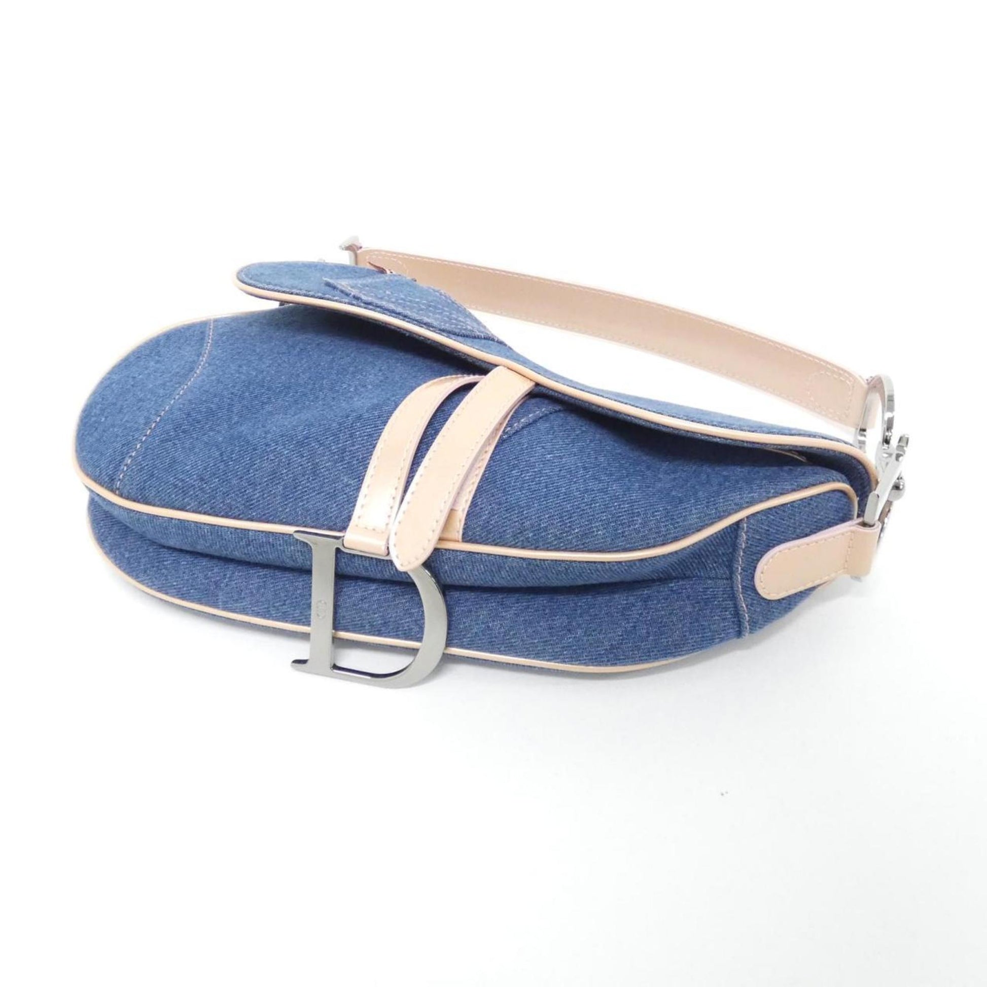Christian Dior Blue Pink Denim Shoulder Bag  