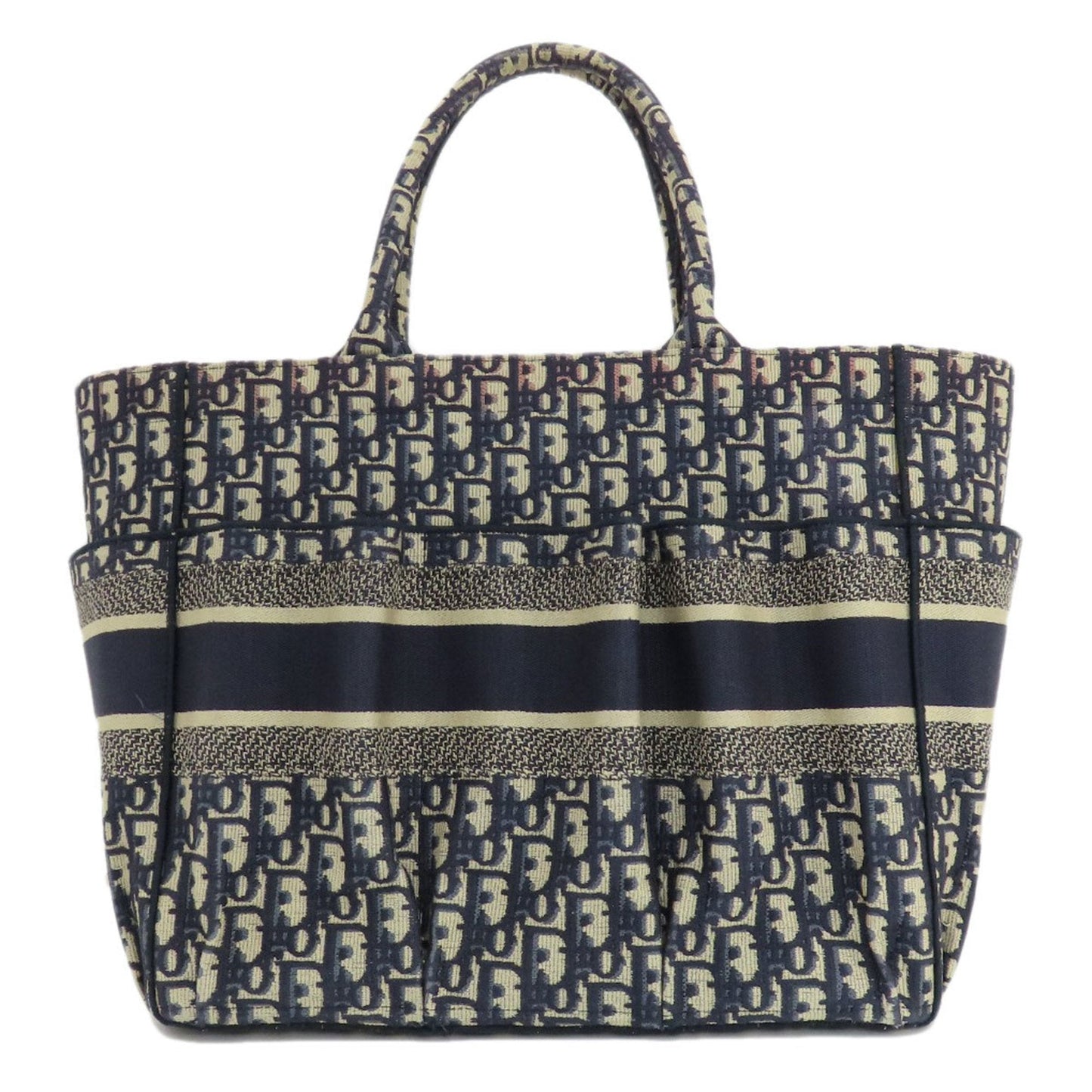 Christian Dior Navy Canvas Tote Bag  