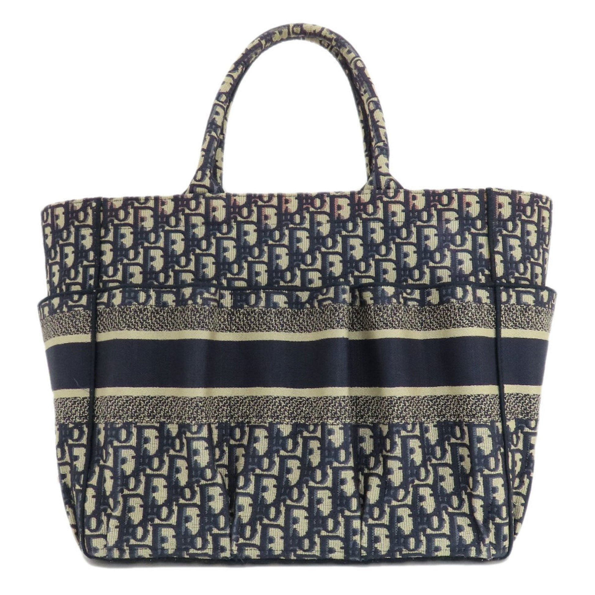Christian Dior Navy Canvas Tote Bag  