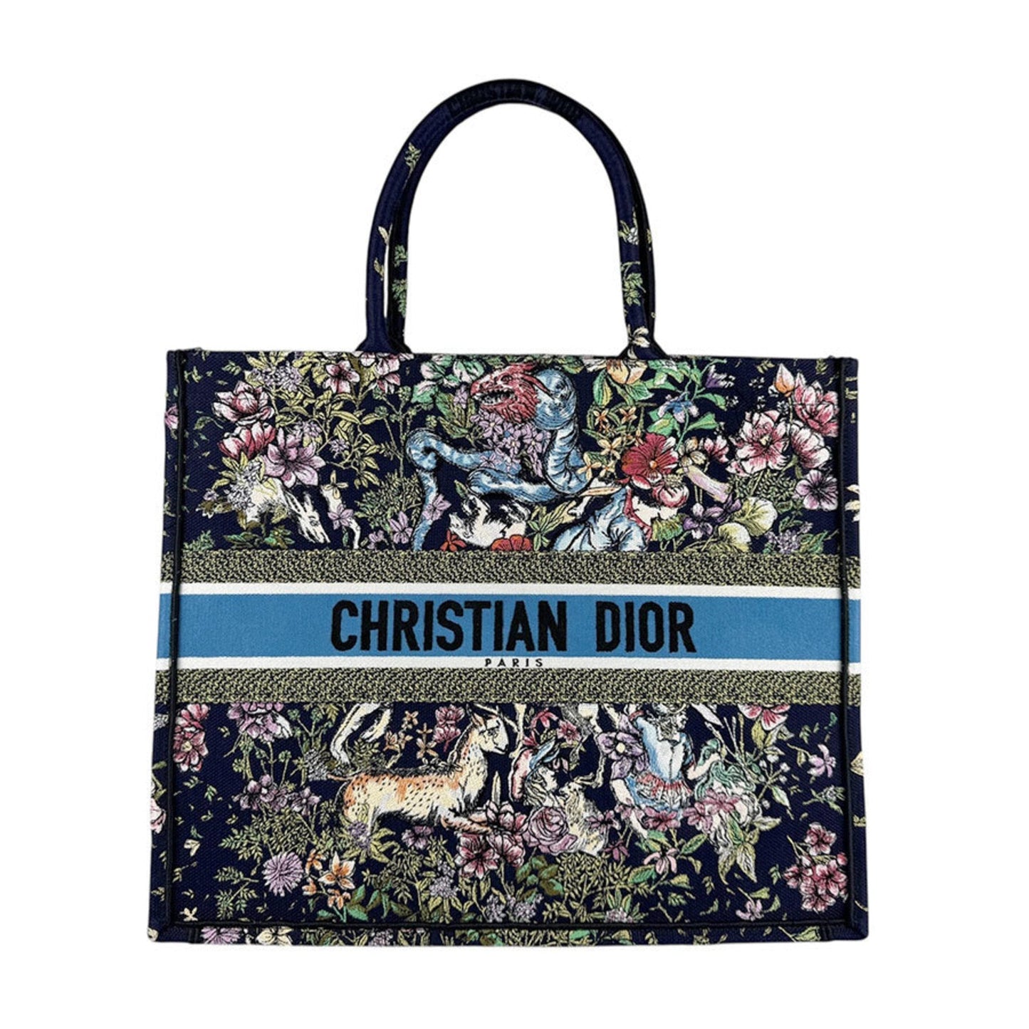Christian Dior Multi-Color Navy Canvas Shoulder Bag  