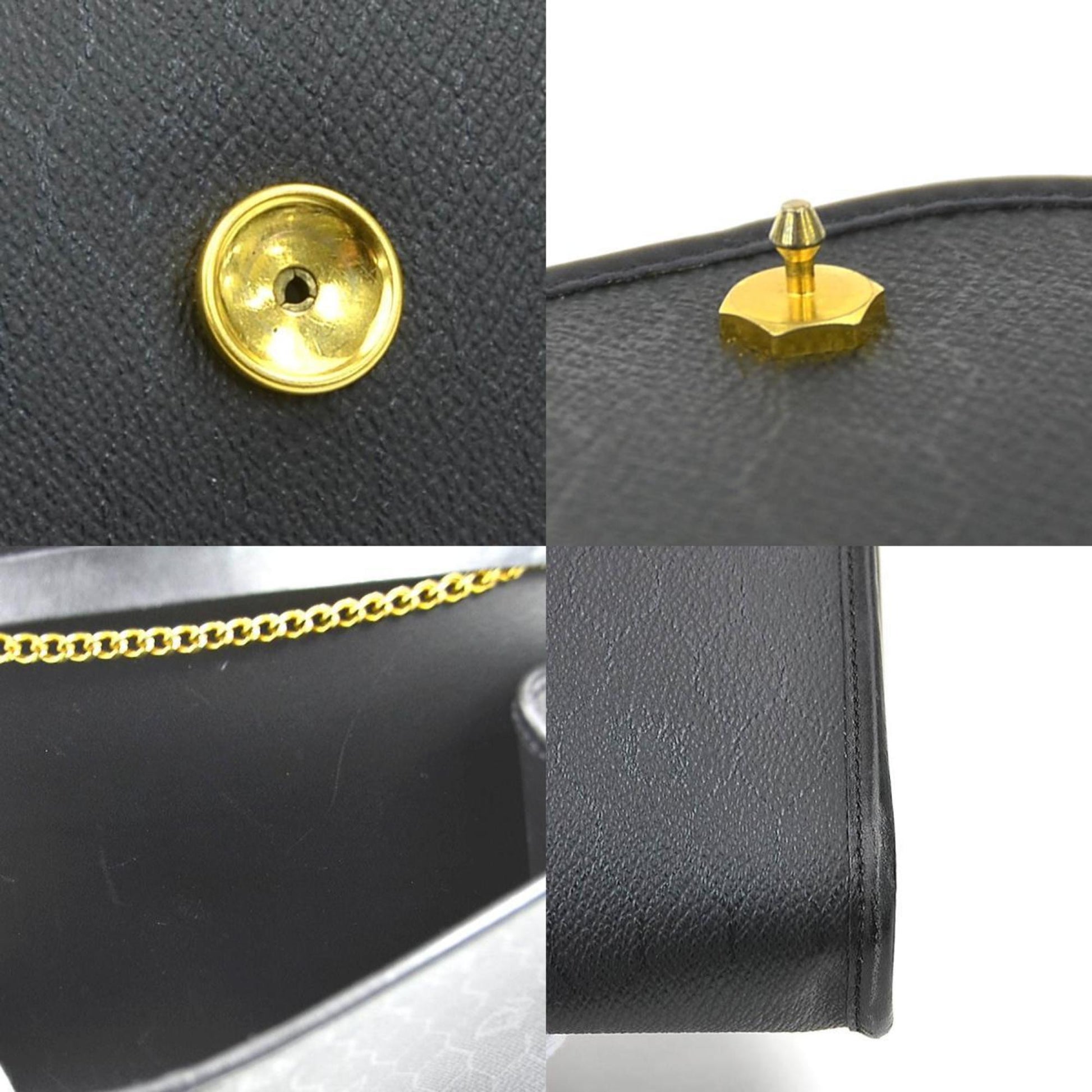 Christian Dior Black Leather Shoulder Bag  