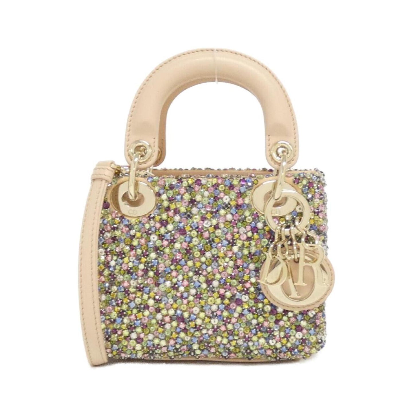 Christian Dior Multi-Color Leather Rhinestone Shoulder Bag  