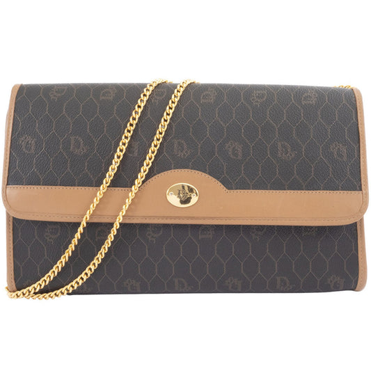 Christian Dior Dark Brown Pvc Leather Shoulder Bag  