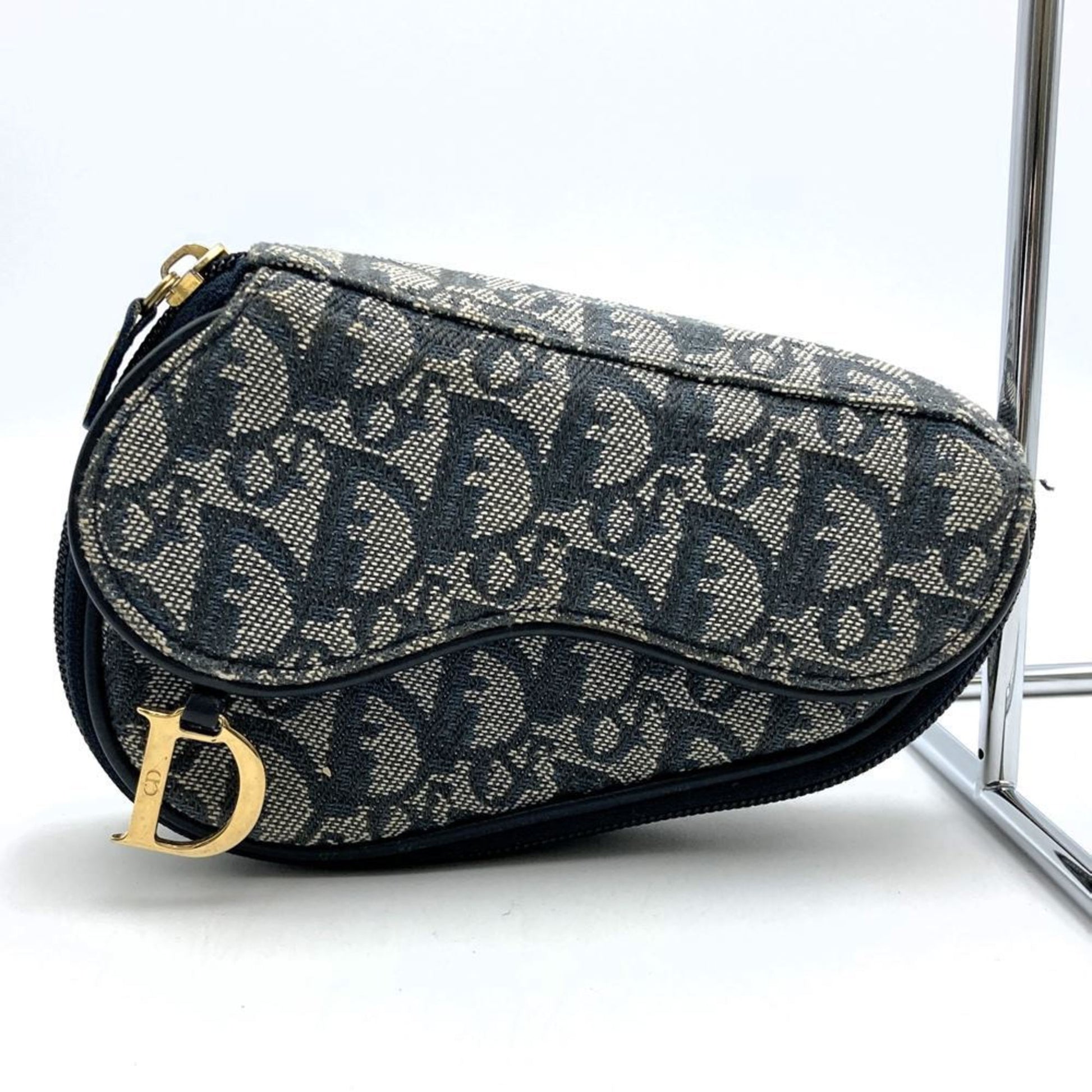 Christian Dior Navy Canvas Pouch  